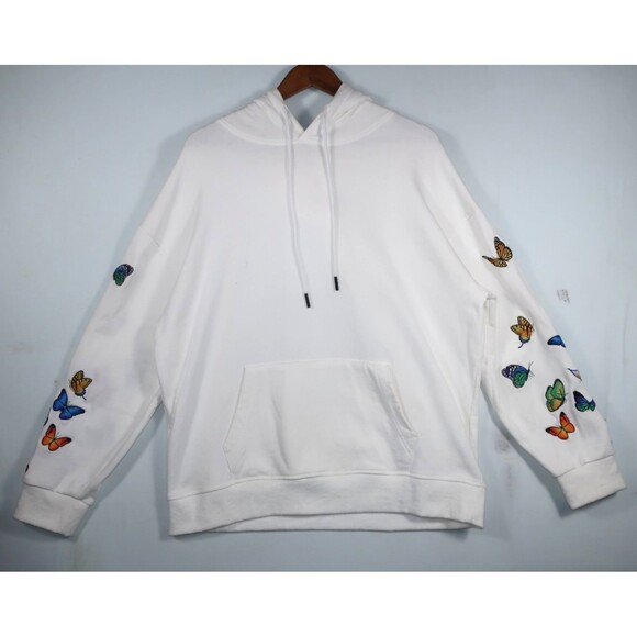 Kidoriman Women's Sweatshirt Hoodie Pullover Embroidered Butterflies Size XXL - Picture 1 of 9